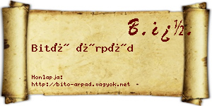 Bitó Árpád névjegykártya