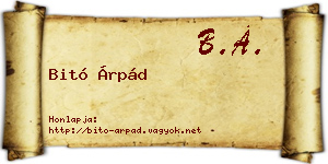 Bitó Árpád névjegykártya