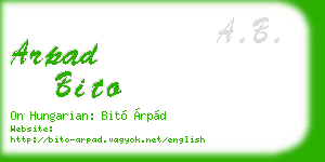 arpad bito business card
