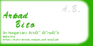 arpad bito business card